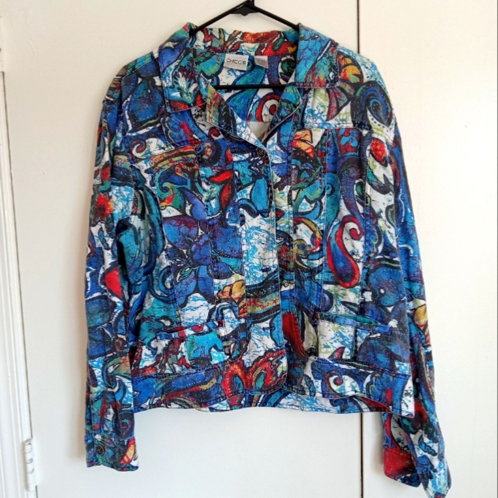 Dope Colorful Chico's jacket size 3
